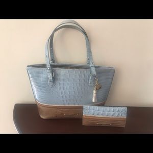 Brahmin 2 toned handbag and wallet